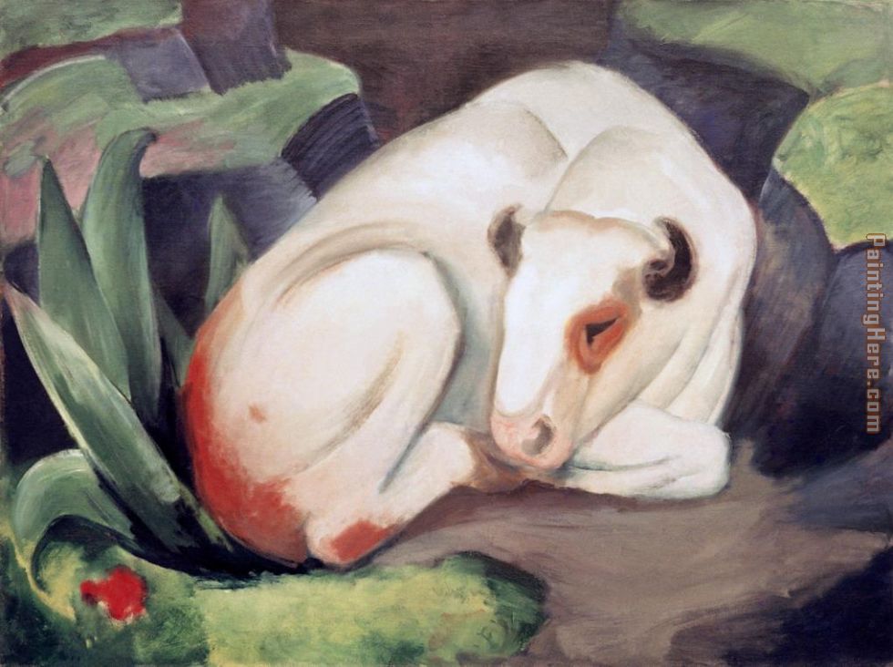 Weisser Stier painting - Franz Marc Weisser Stier art painting